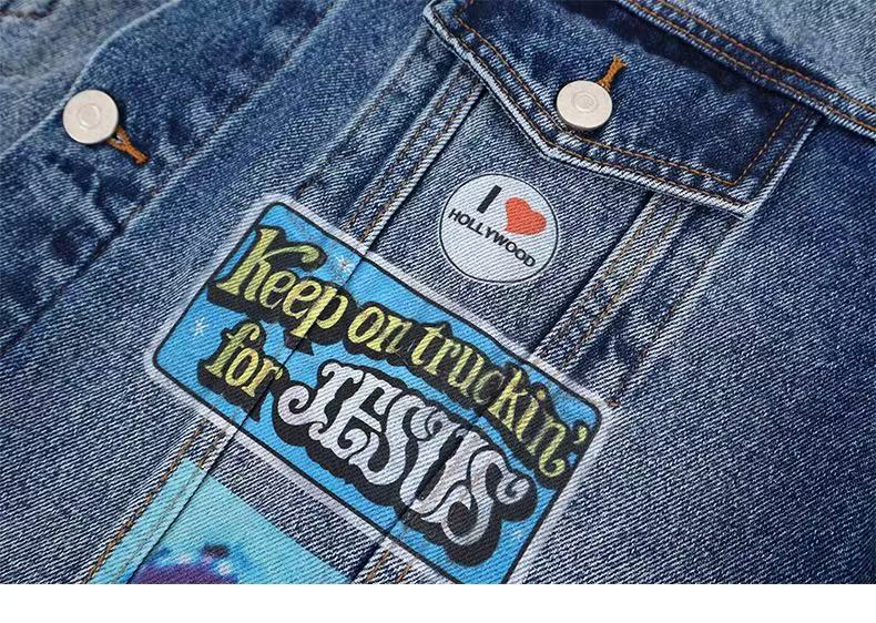 Vintage Patch Denim Jacket | Distressed Streetwear