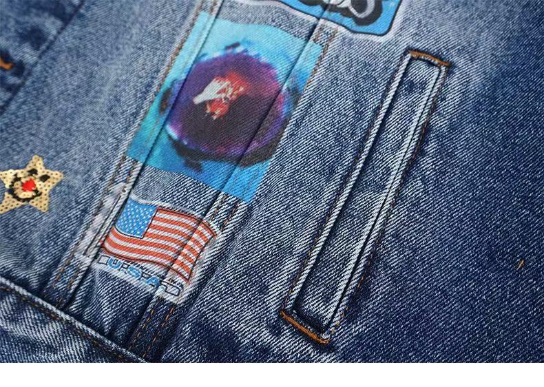 Vintage Patch Denim Jacket | Distressed Streetwear