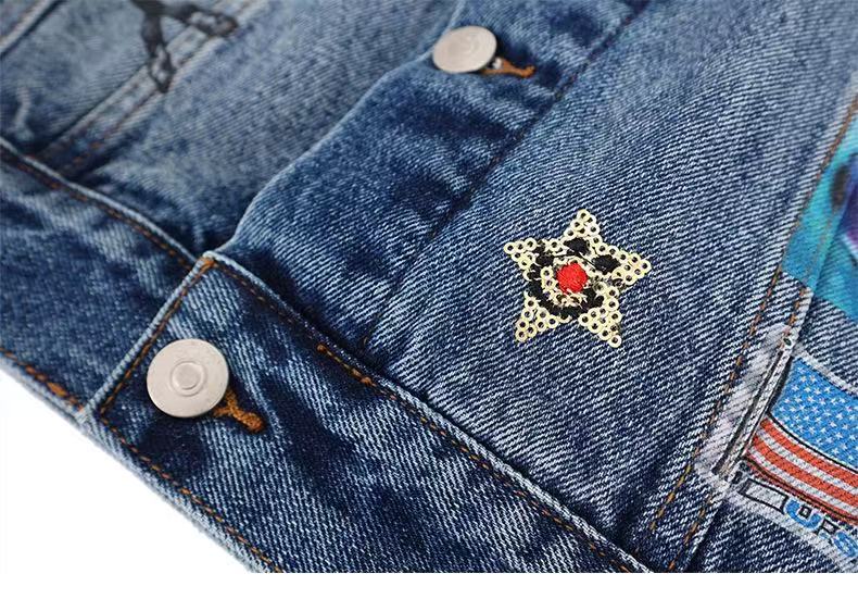 Vintage Patch Denim Jacket | Distressed Streetwear
