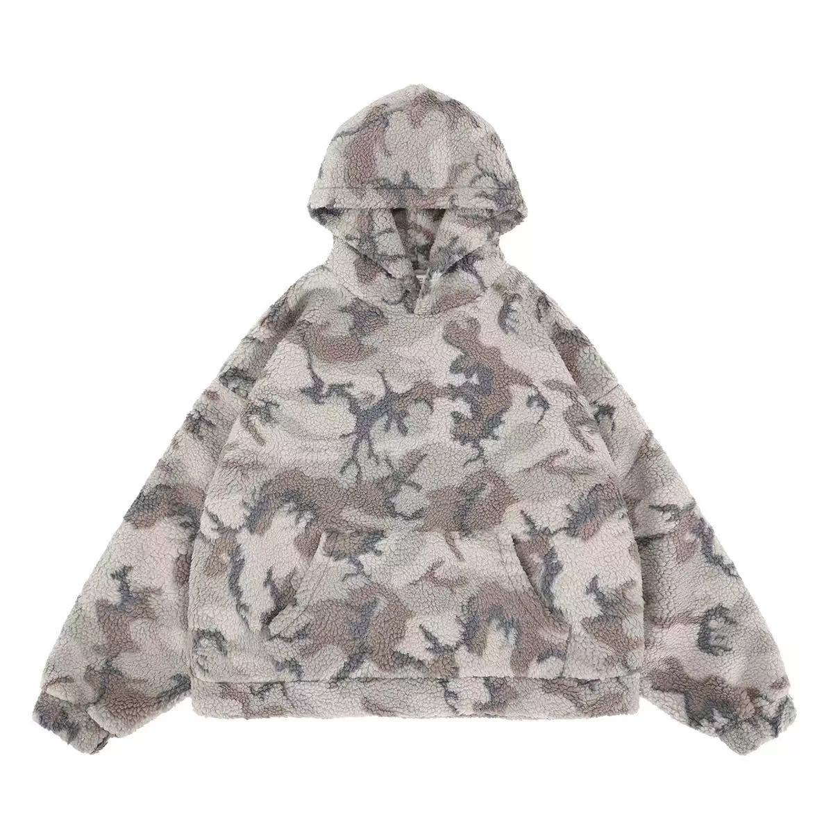 Omirad Camo Sherpa Hoodie | Oversized Fleece Pullover