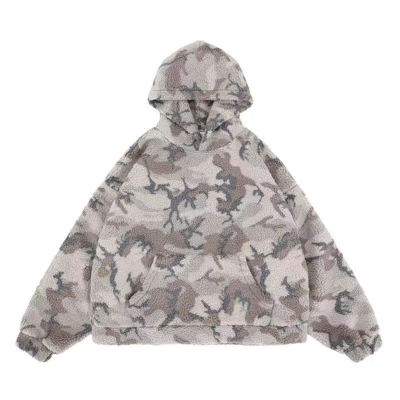 Omirad Camo Sherpa Hoodie | Oversized Fleece Pullover