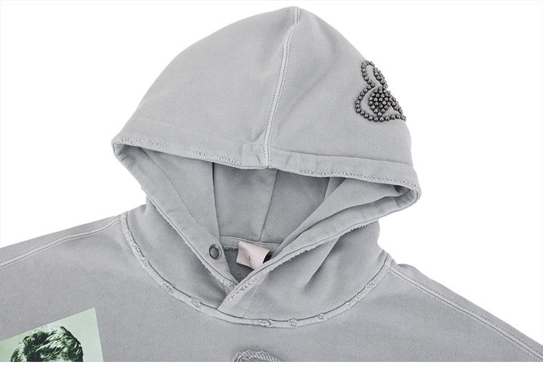 Omirad Photo Patch Vintage Washed Oversized Hoodie