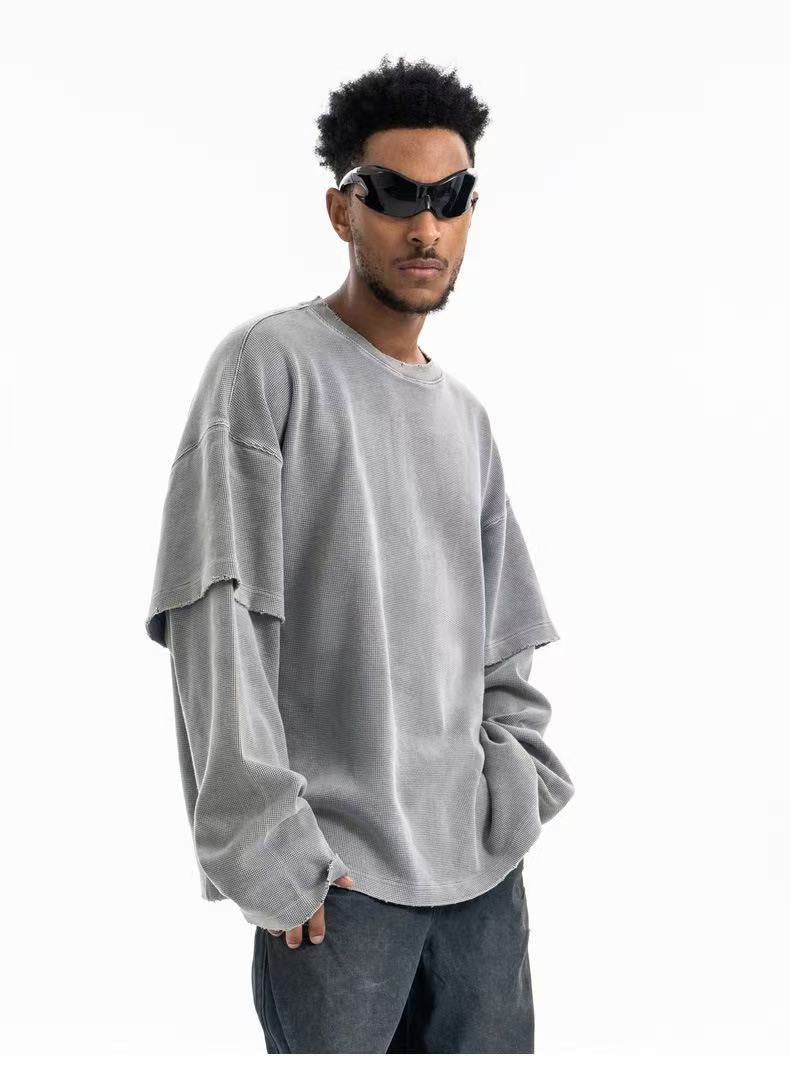 Oversized Corduroy Crewneck | Garment-Washed Streetwear Top