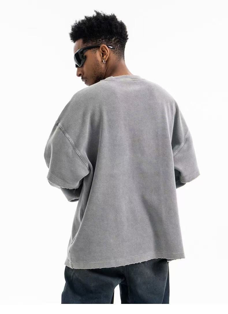 Oversized Corduroy Crewneck | Garment-Washed Streetwear Top