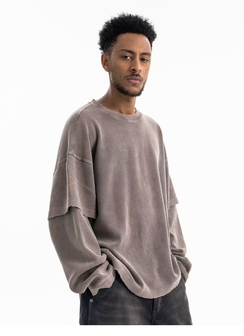 Oversized Corduroy Crewneck | Garment-Washed Streetwear Top