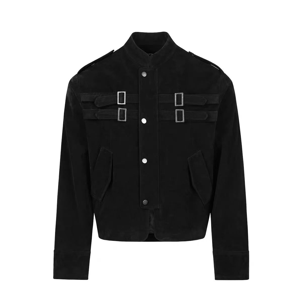 Omirad Military Suede Jacket | Buckle Strap Bomber