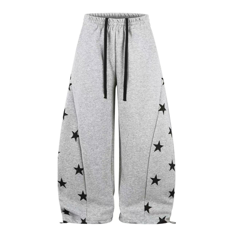 Omirad Star Paneled Wide-Leg Sweatpants | Y2K Streetwear