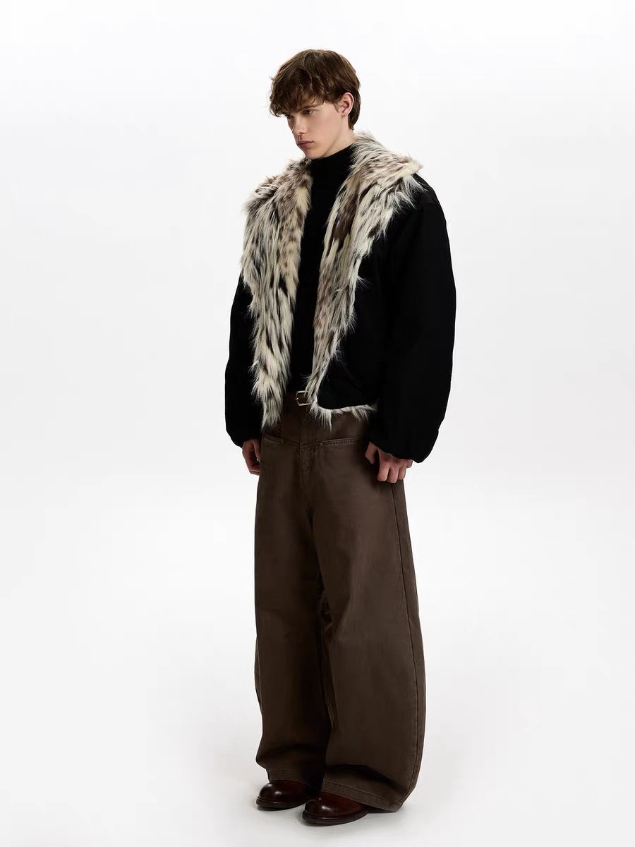 Faux-Fur Collar Suede Winter Jacket | Oversized Streetwear
