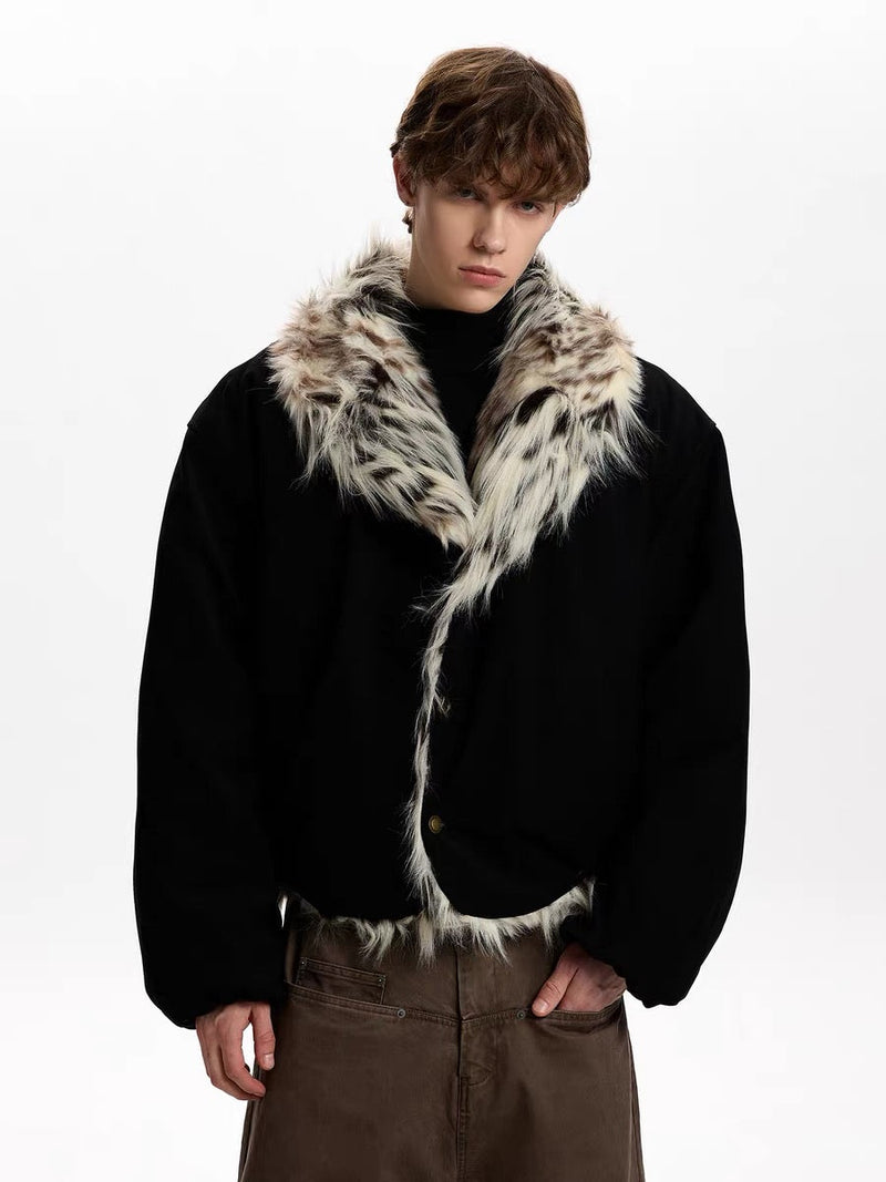 Faux-Fur Collar Suede Winter Jacket | Oversized Streetwear