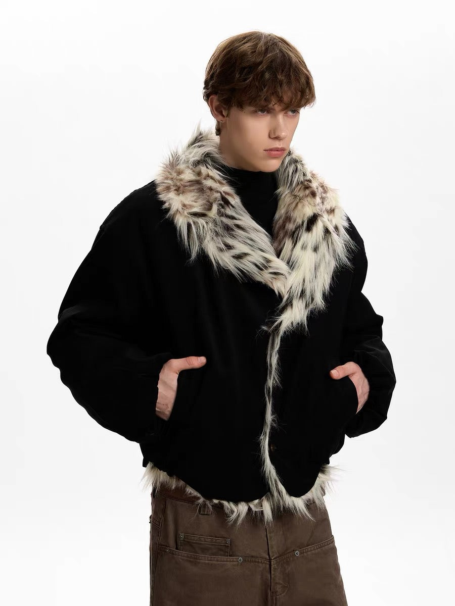 Faux-Fur Collar Suede Winter Jacket | Oversized Streetwear