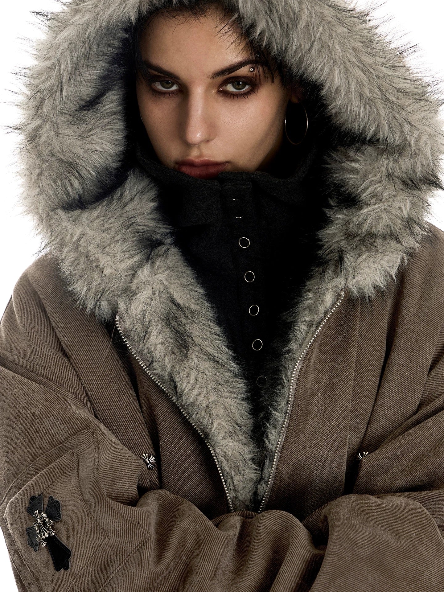 Omirad Faux-Fur Lined Suede Bomber Jacket | Oversized Streetwear