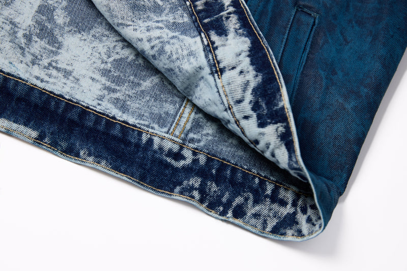 Omirad Jewel Collar Cropped Denim Jacket | Streetwear