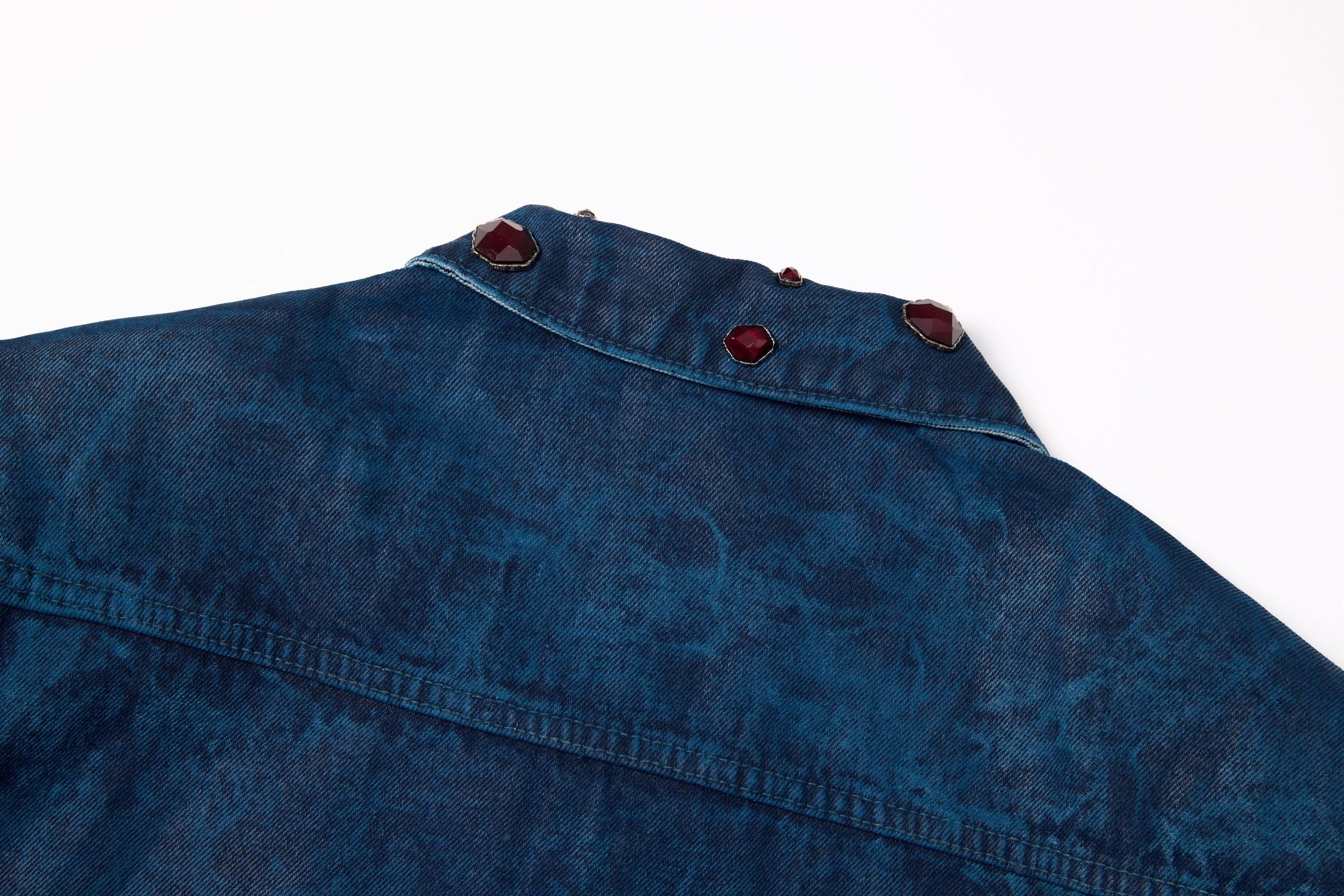 Omirad Jewel Collar Cropped Denim Jacket | Streetwear
