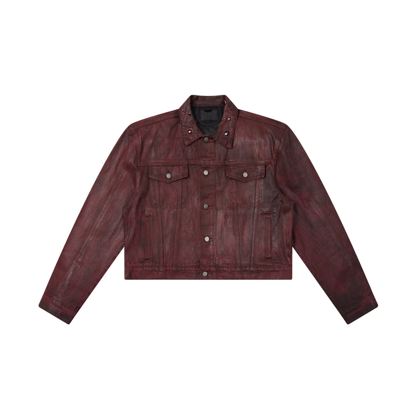 Omirad Jewel Collar Cropped Trucker Jacket | Streetwear