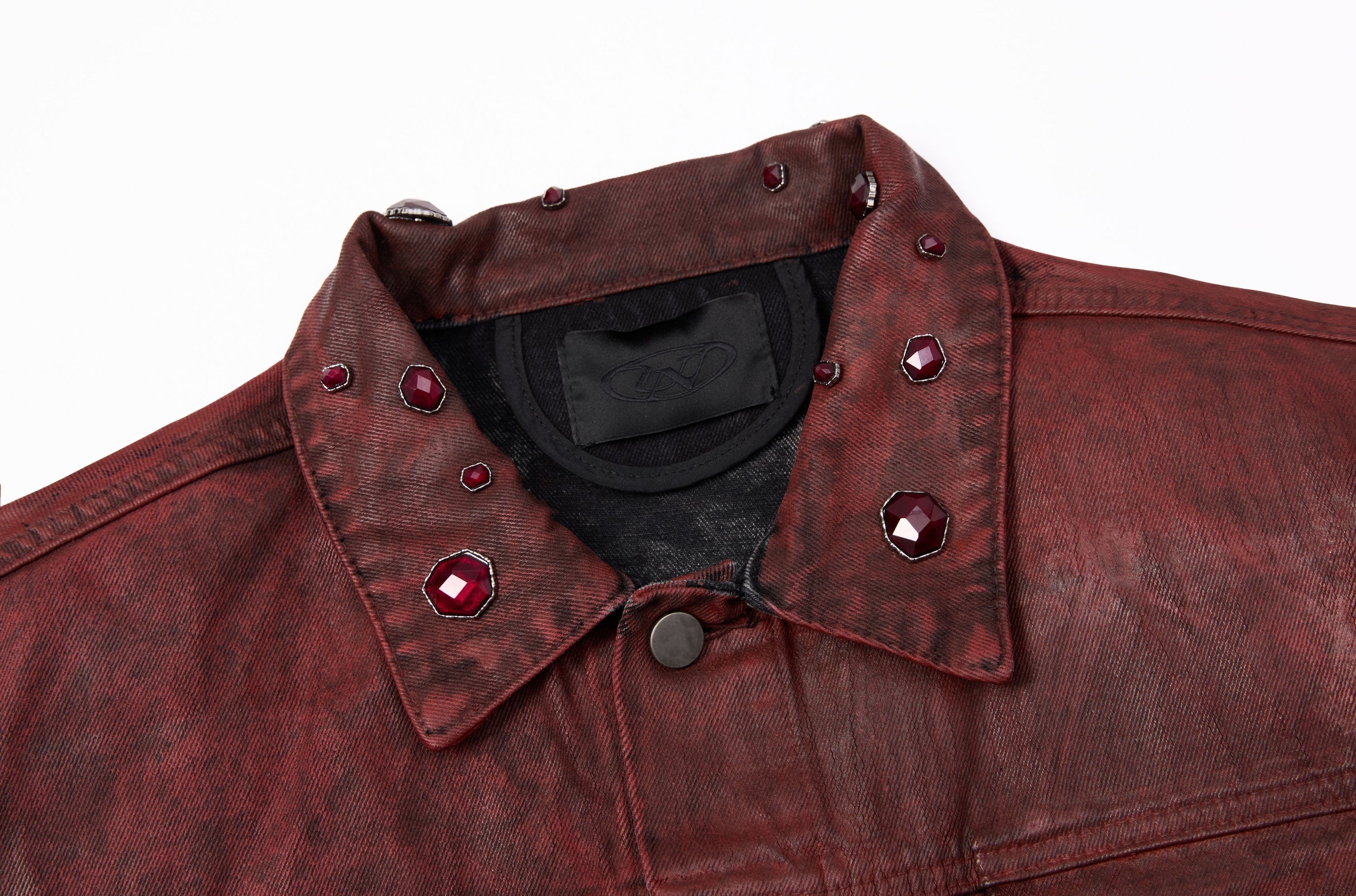 Omirad Jewel Collar Cropped Trucker Jacket | Streetwear