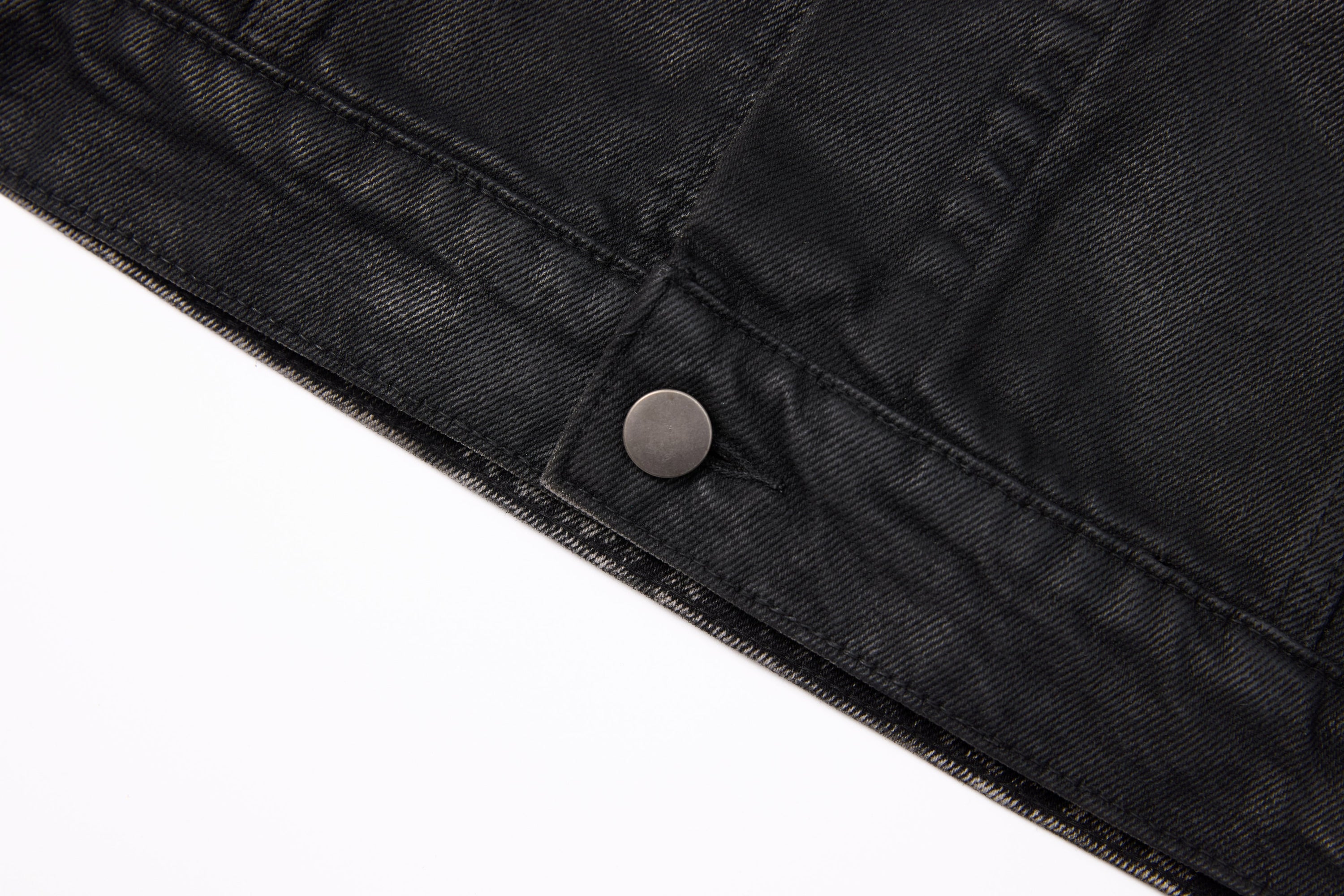 Omirad Jewel Collar Cropped Trucker Jacket | Black