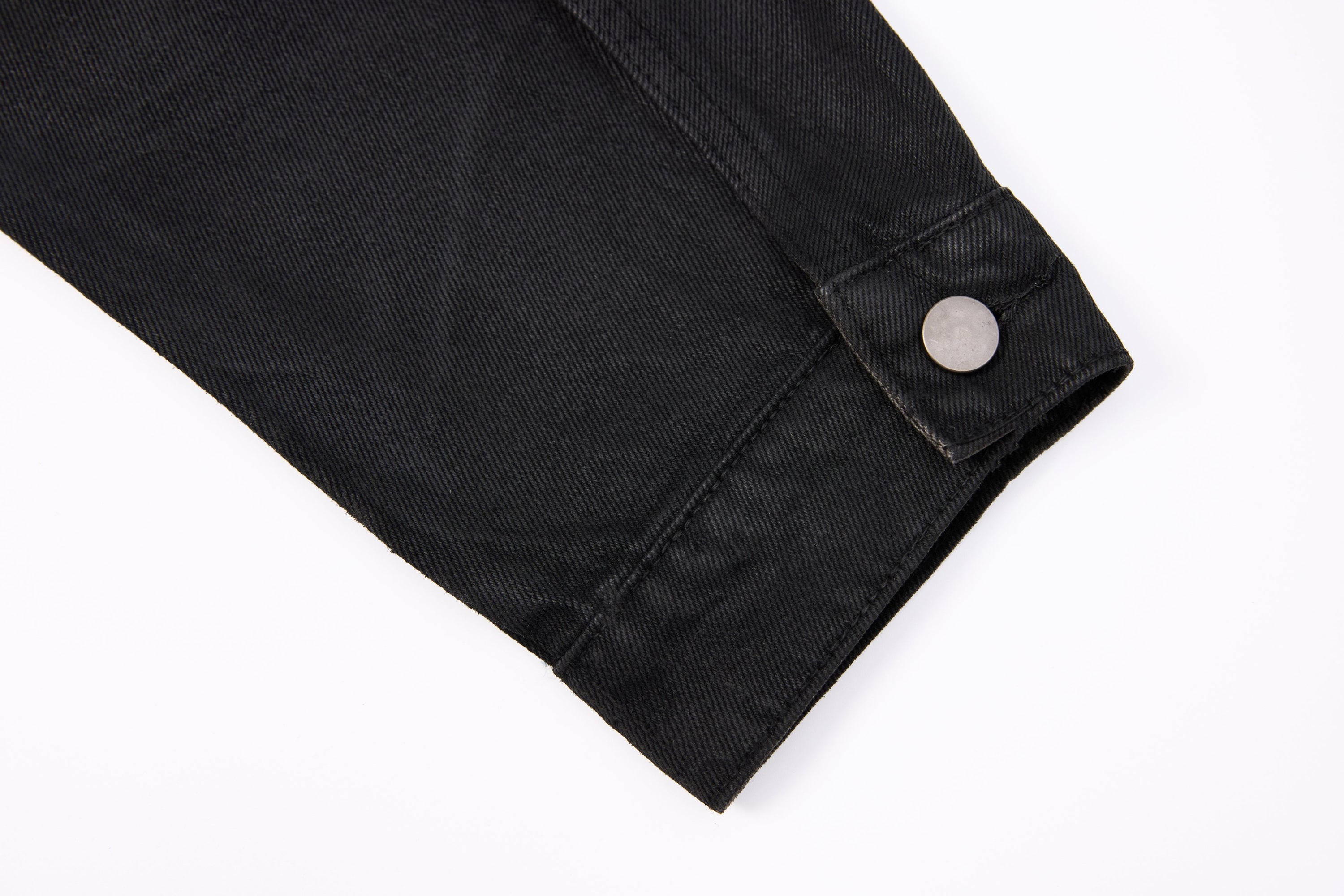 Omirad Jewel Collar Cropped Trucker Jacket | Black
