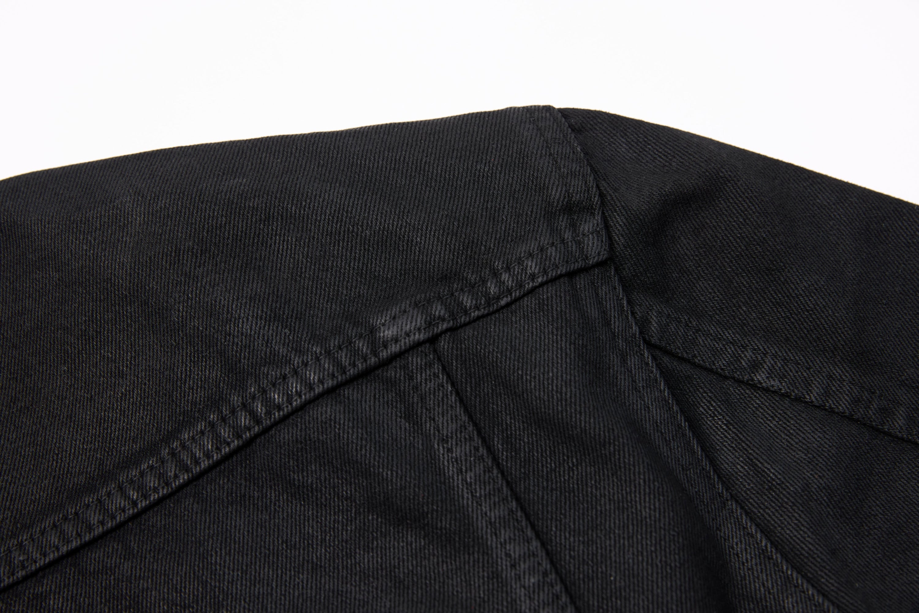 Omirad Jewel Collar Cropped Trucker Jacket | Black