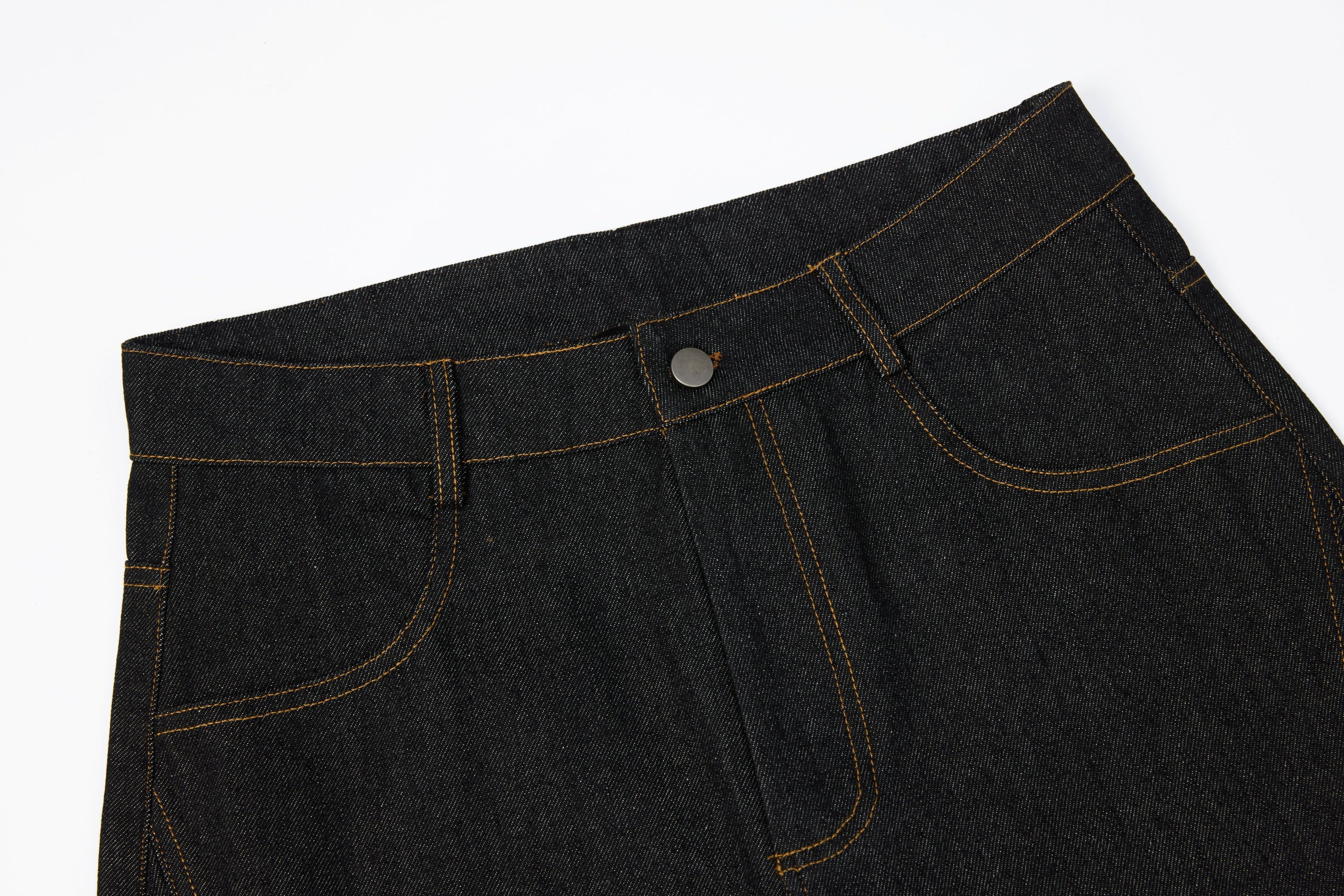 Wide-Leg Denim Jeans with Rivet Panel Detail | SEAKOFF