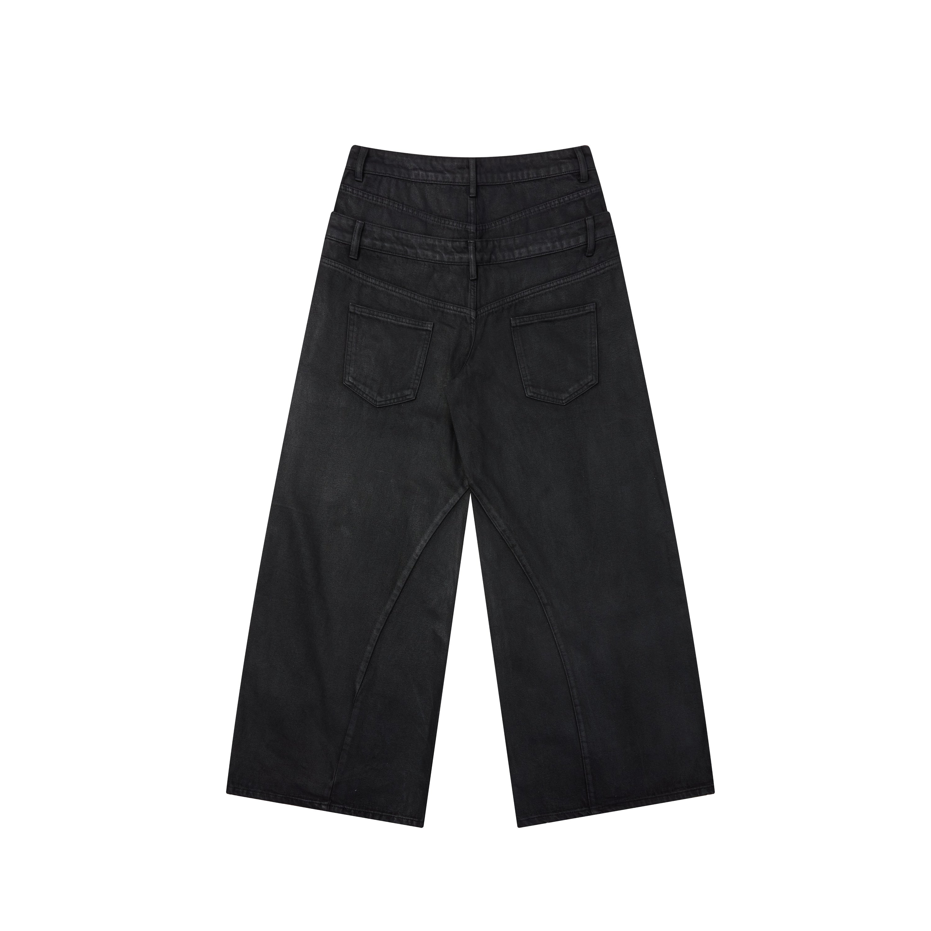 Omirad Double-Waist Washed Wide-Leg Jeans | Streetwear Denim
