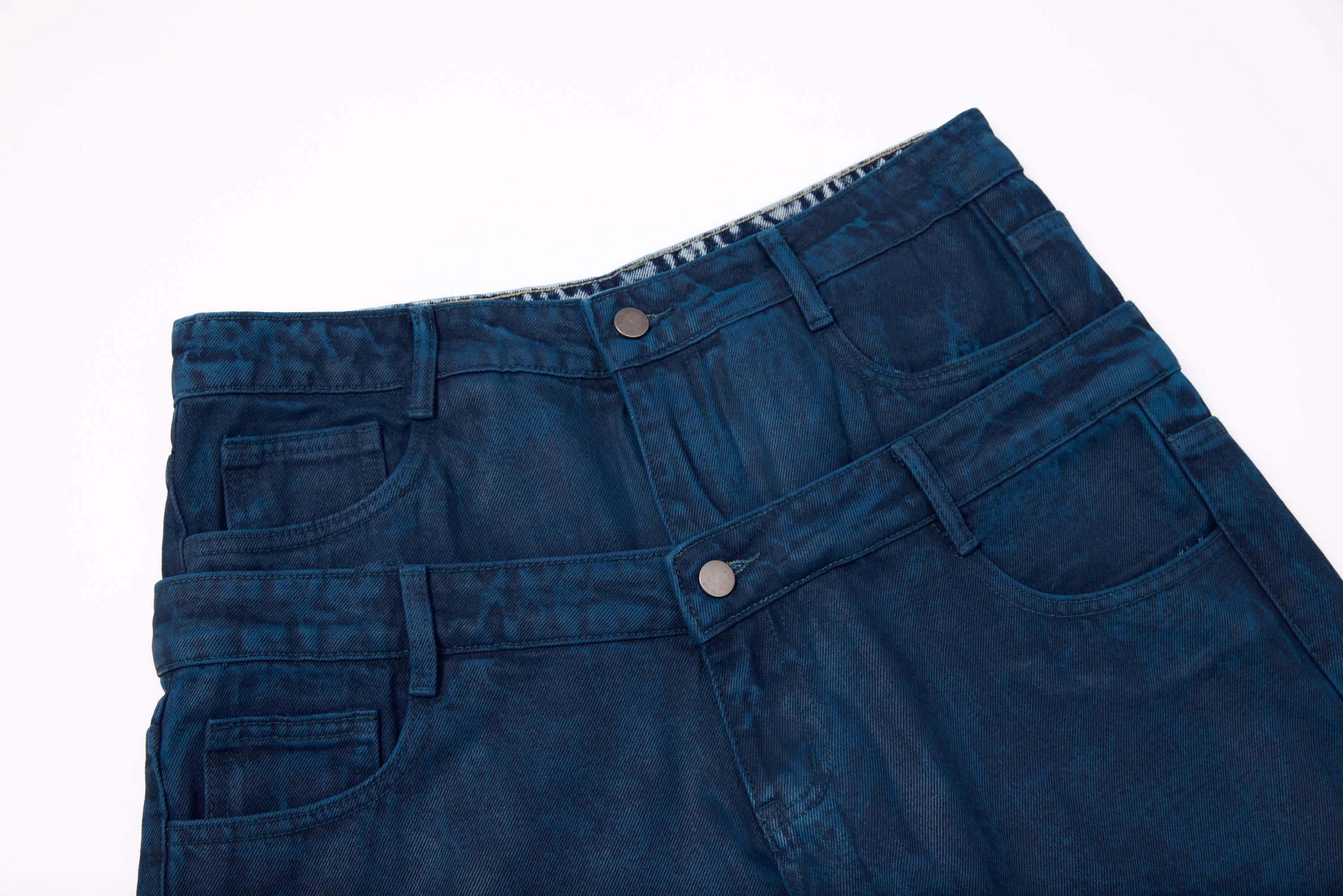Omirad Double-Waist Washed Wide-Leg Jeans | Streetwear Denim