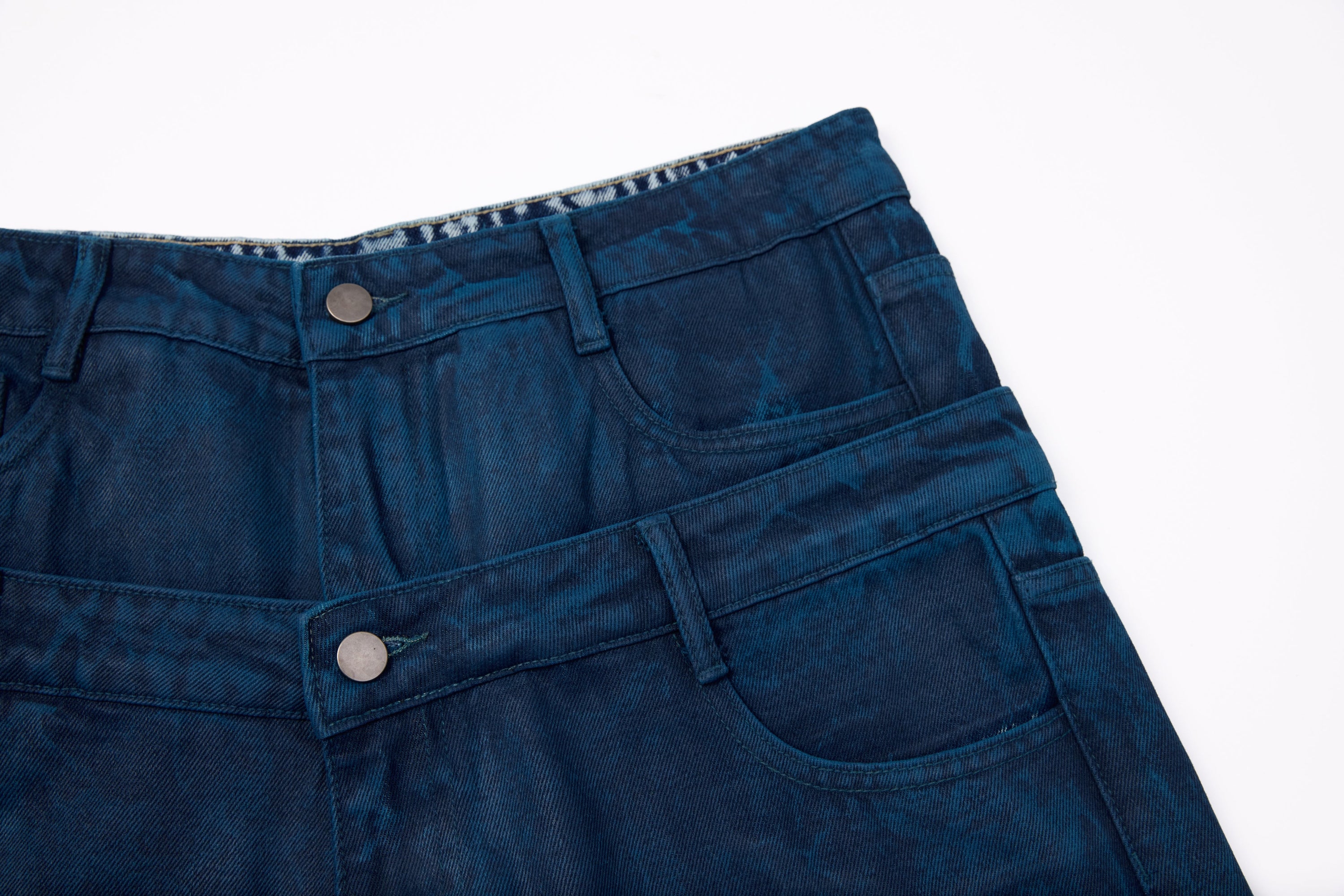 Omirad Double-Waist Washed Wide-Leg Jeans | Streetwear Denim