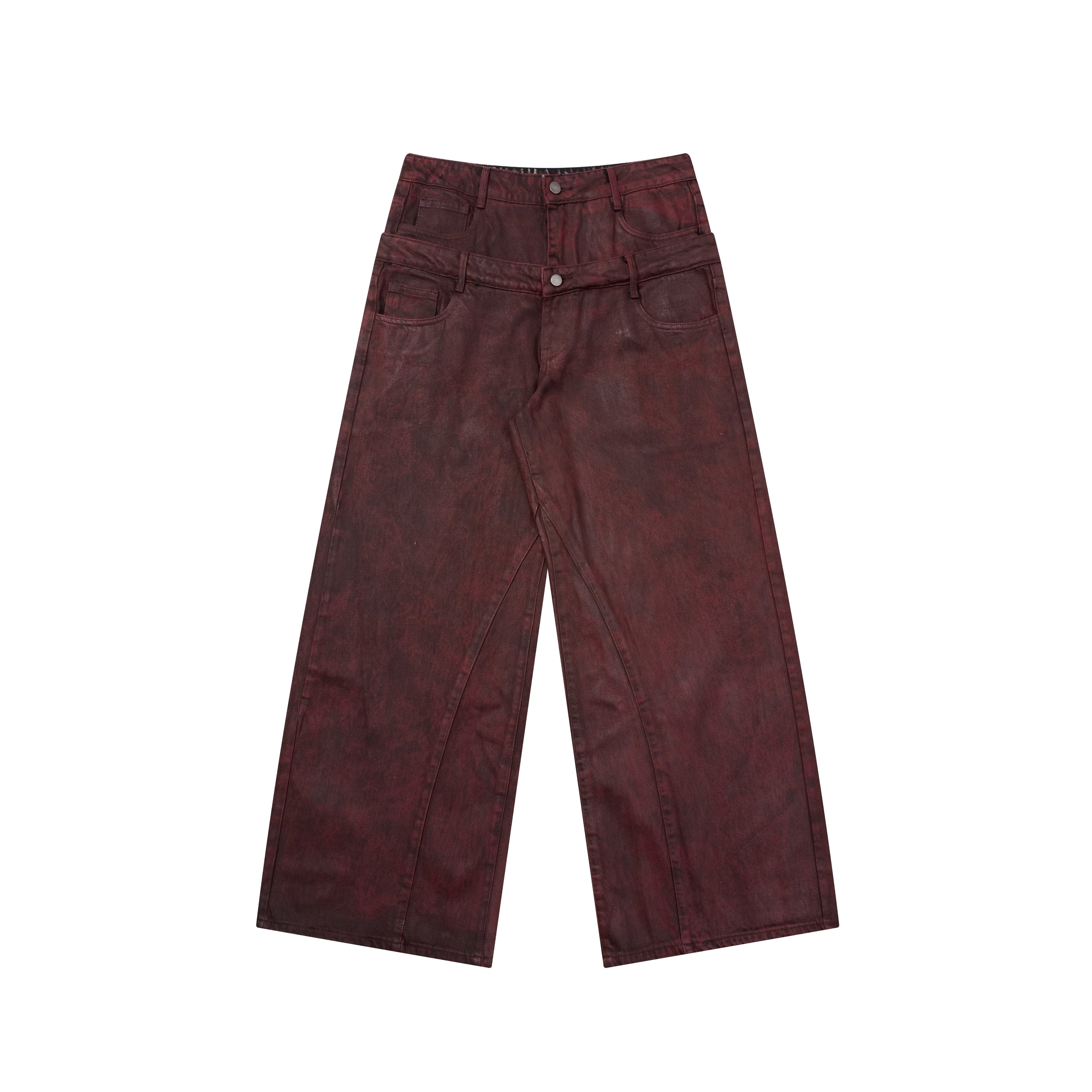 Omirad Double-Waist Washed Wide-Leg Jeans | Streetwear Denim