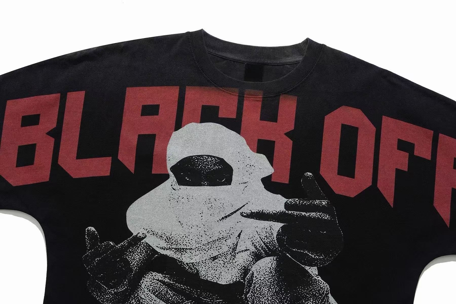 Omirad Black Off Oversized Graphic Tee | Vintage Wash Streetwear