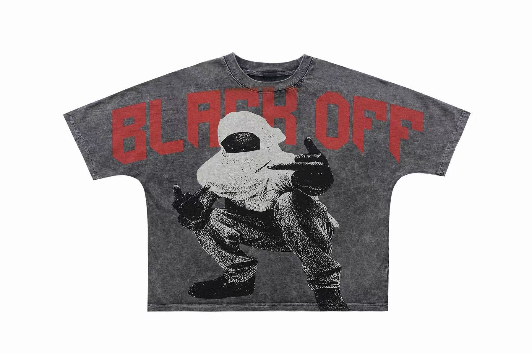 Omirad Black Off Oversized Graphic Tee | Vintage Wash Streetwear