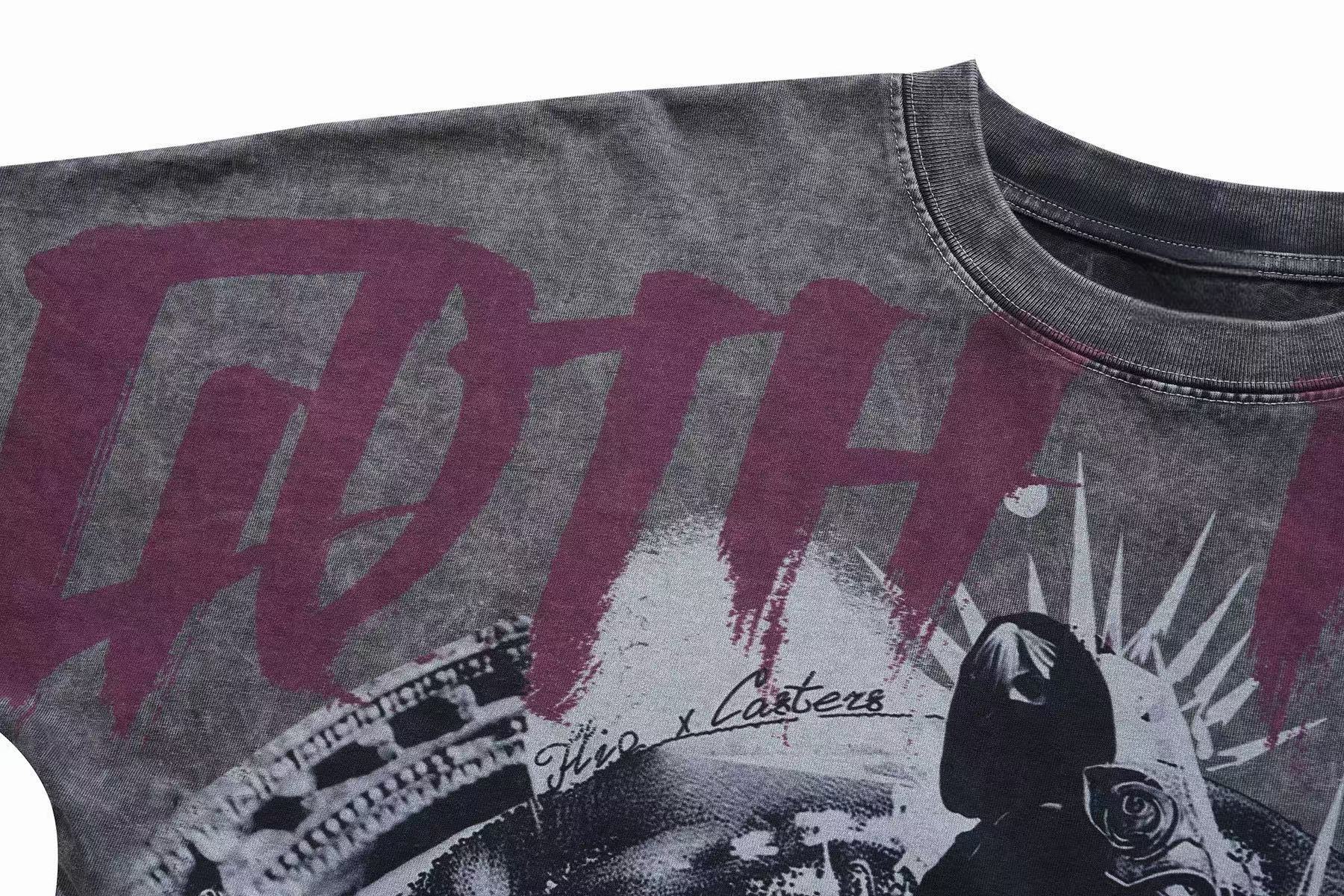 Omirad Goth Rock Graphic Tee | Vintage Washed Oversized Fit