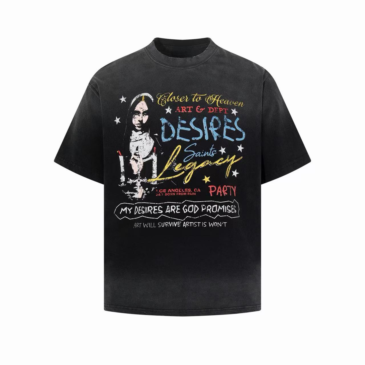 Omirad Legacy Saints Washed Graphic Tee | Street Art Print