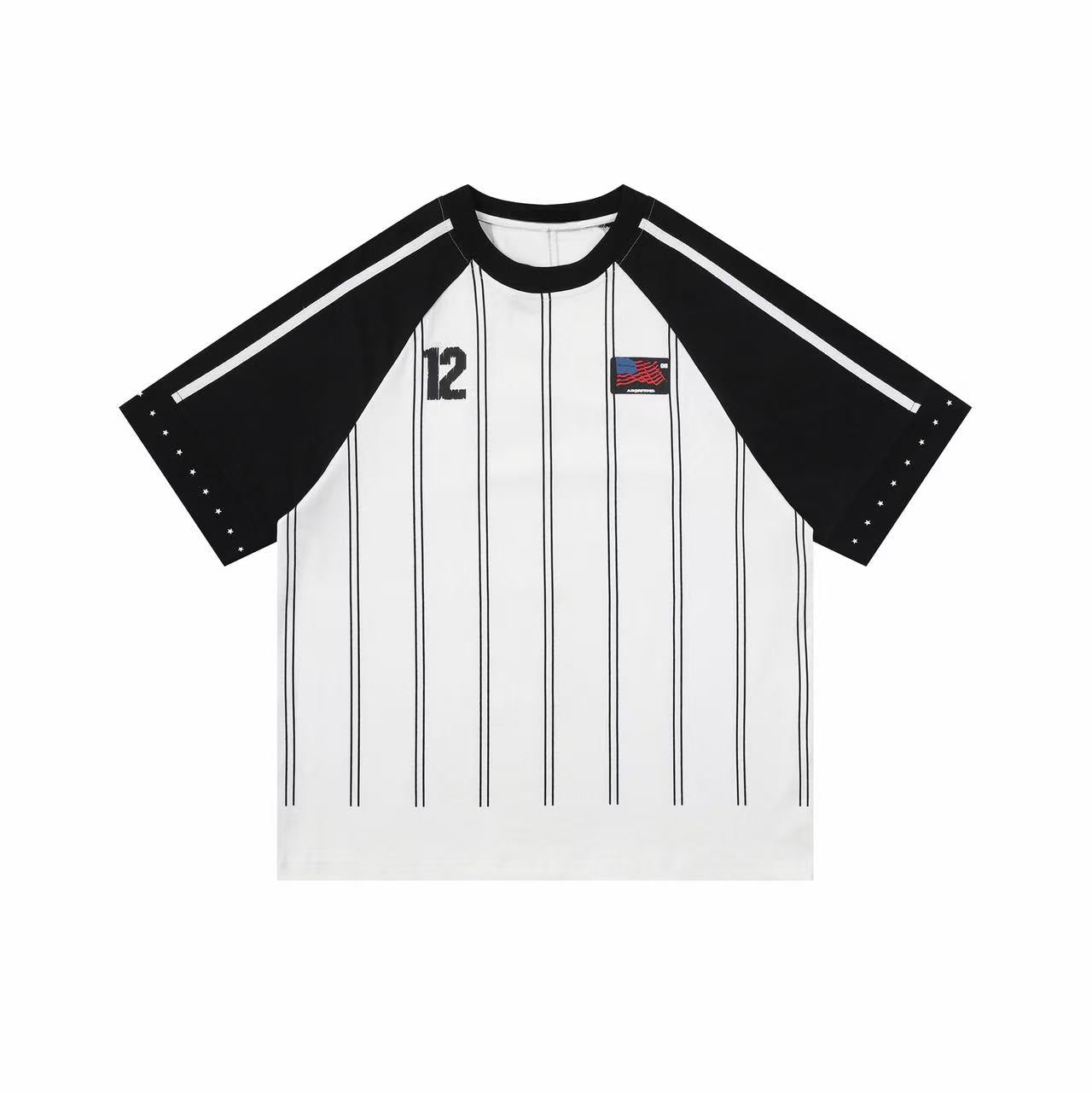 Omirad Pinstripe Sport Jersey Tee | Number 12 Streetwear