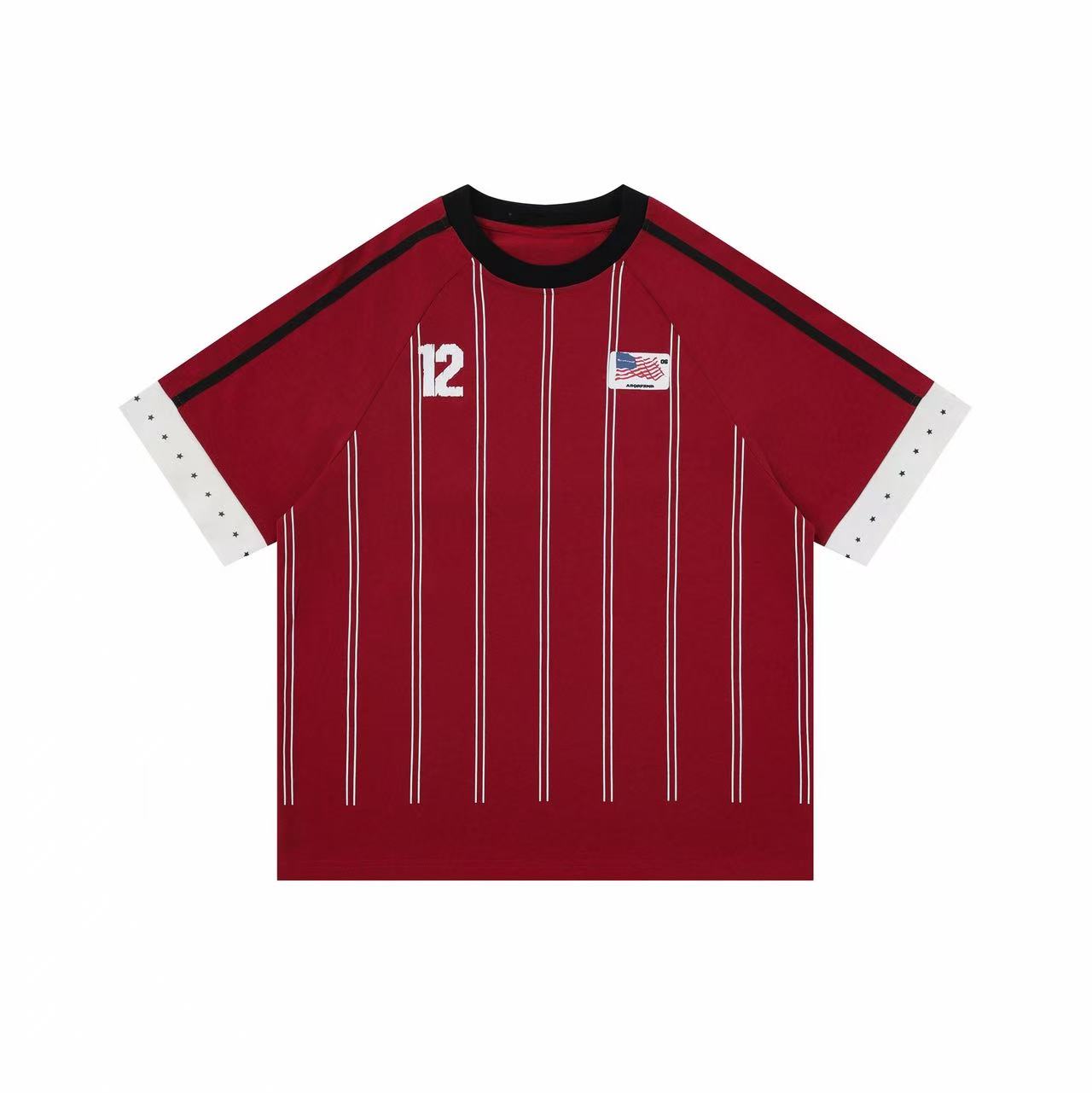 Omirad Pinstripe Sport Jersey Tee | Number 12 Streetwear
