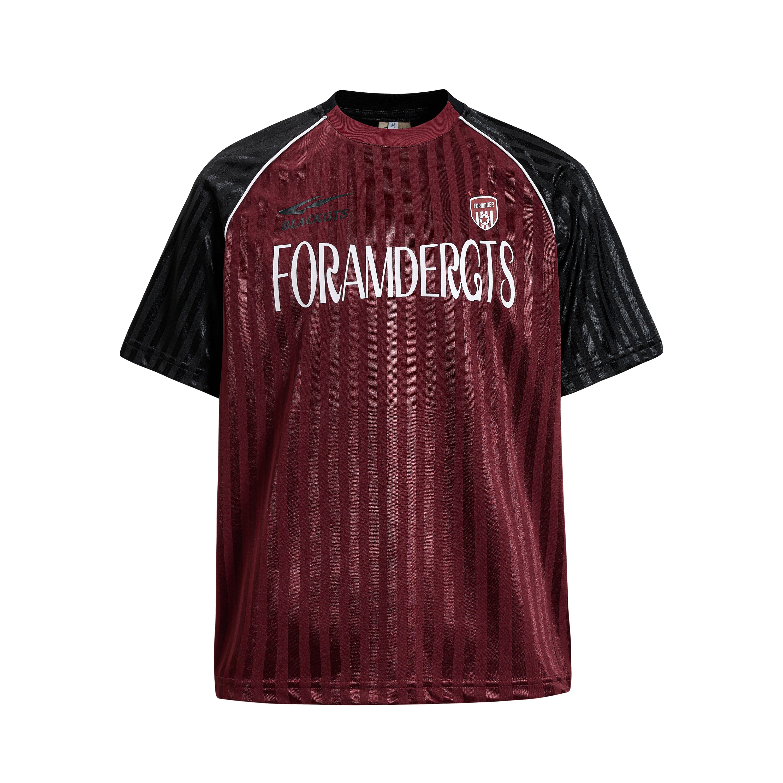 FORAMDERGTS Velocity Stripe Football Jersey Tee | BLACKGTS