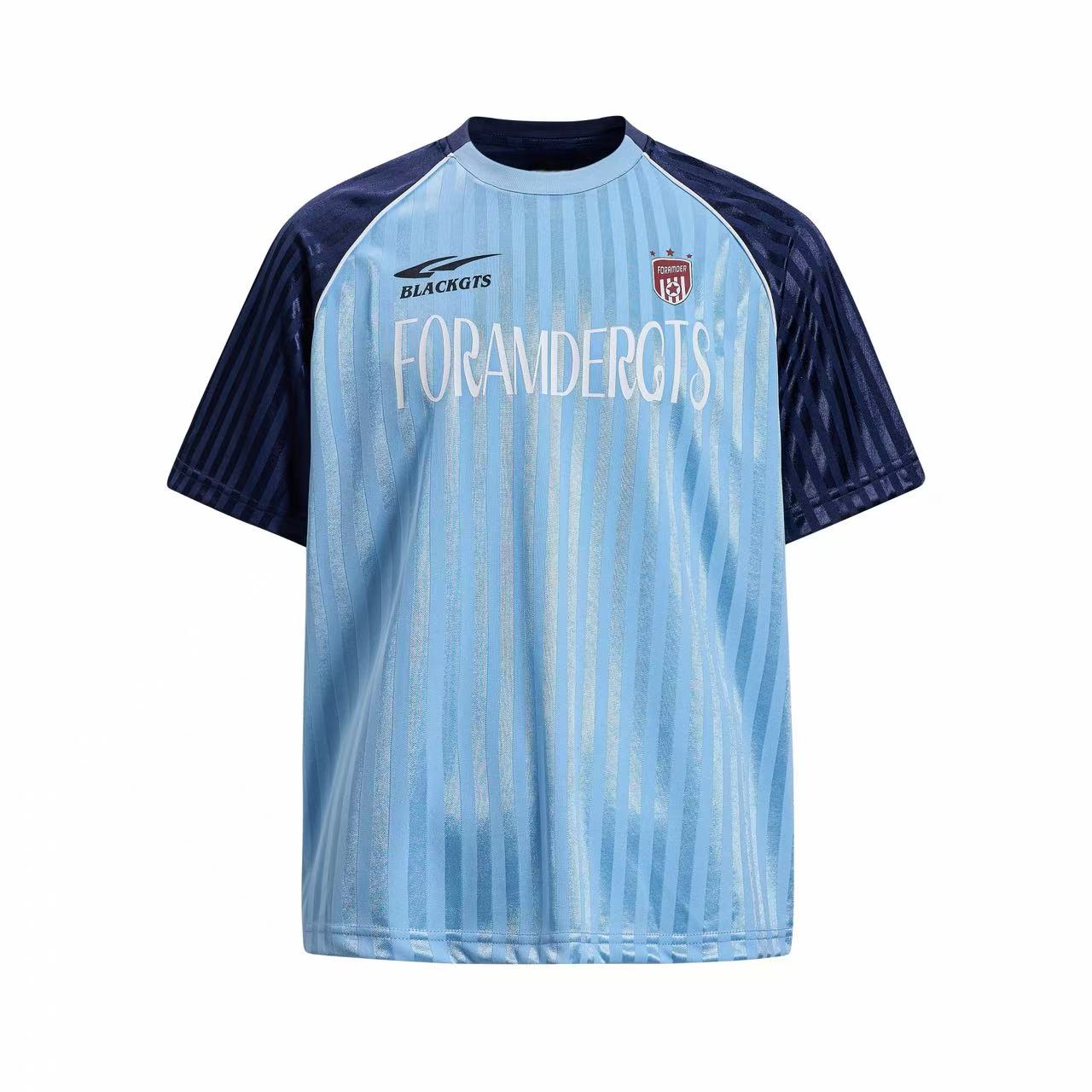 FORAMDERGTS Velocity Stripe Football Jersey Tee | BLACKGTS