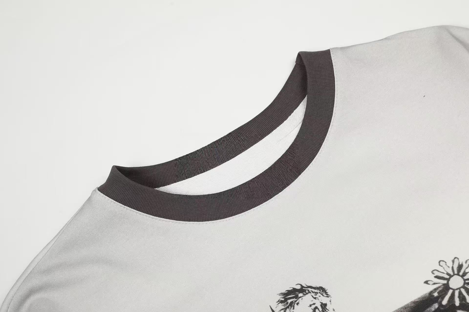 Vintage Collage Long Sleeve Tee | Contrast Panel Streetwear