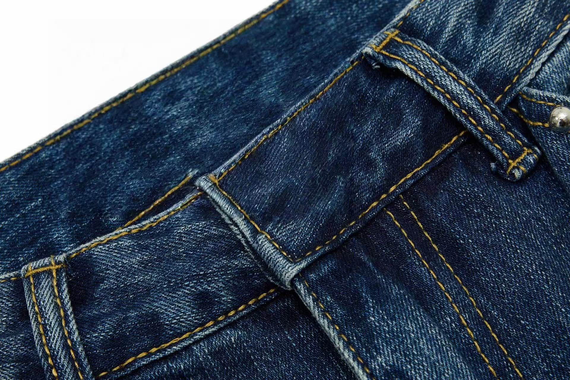 Studded Panel Wide-Leg Denim Jeans | Streetwear Fit