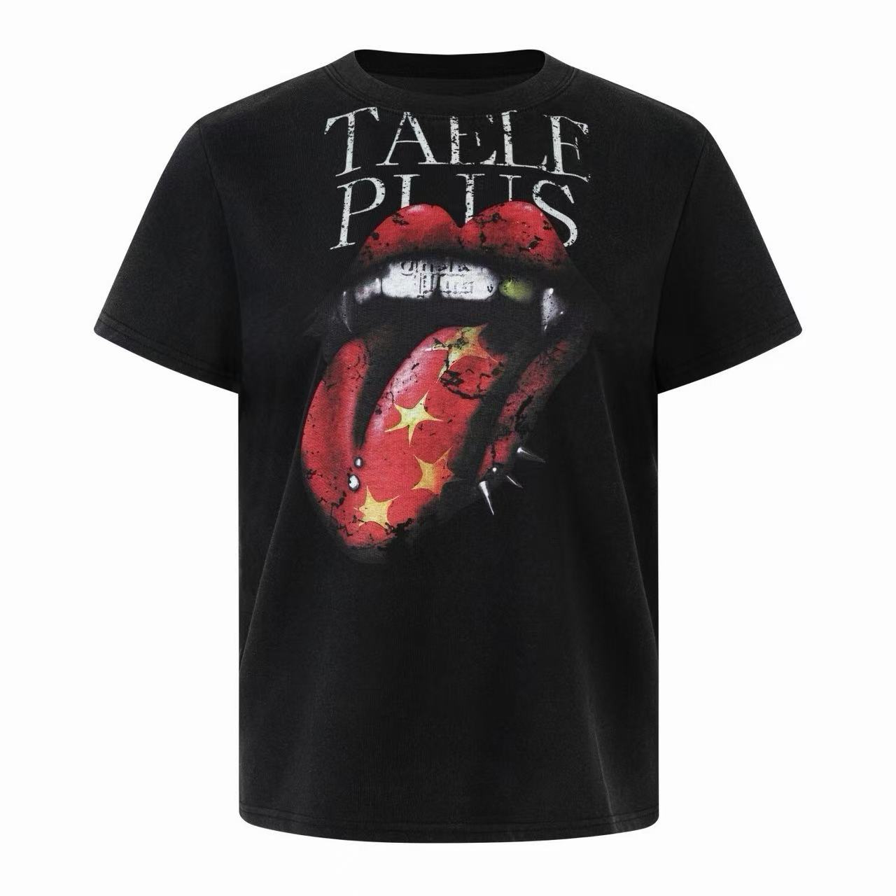 Omirad Lips Tongue Graphic Tee | Distressed Rock Street T-Shirt