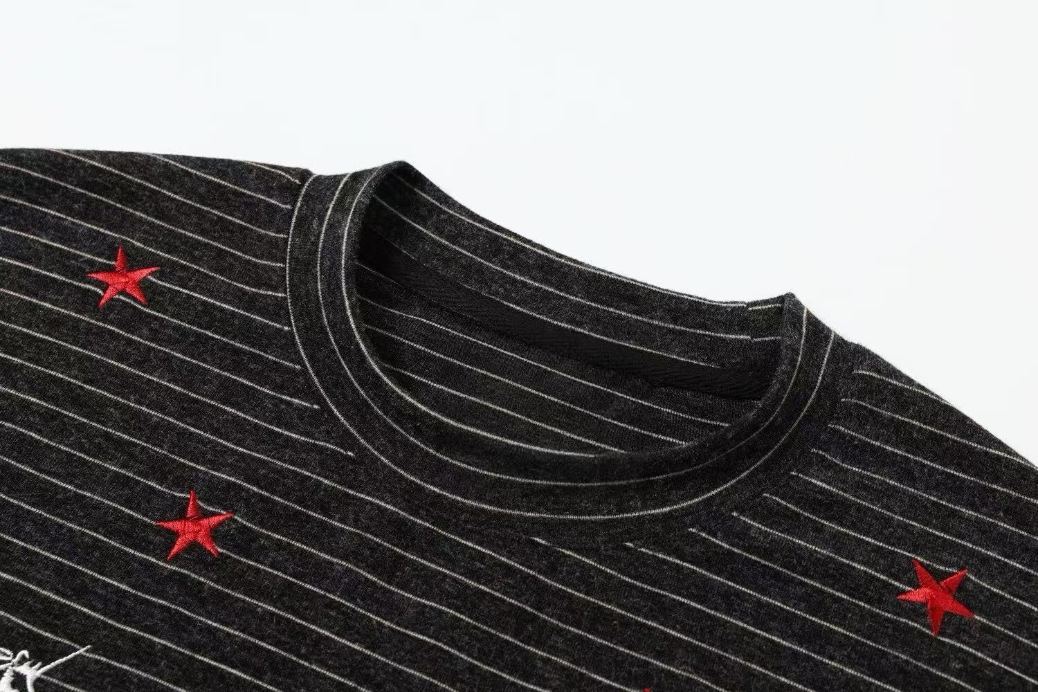 Omirad Pegasus Stripe Tee | Embroidered Streetwear T-Shirt