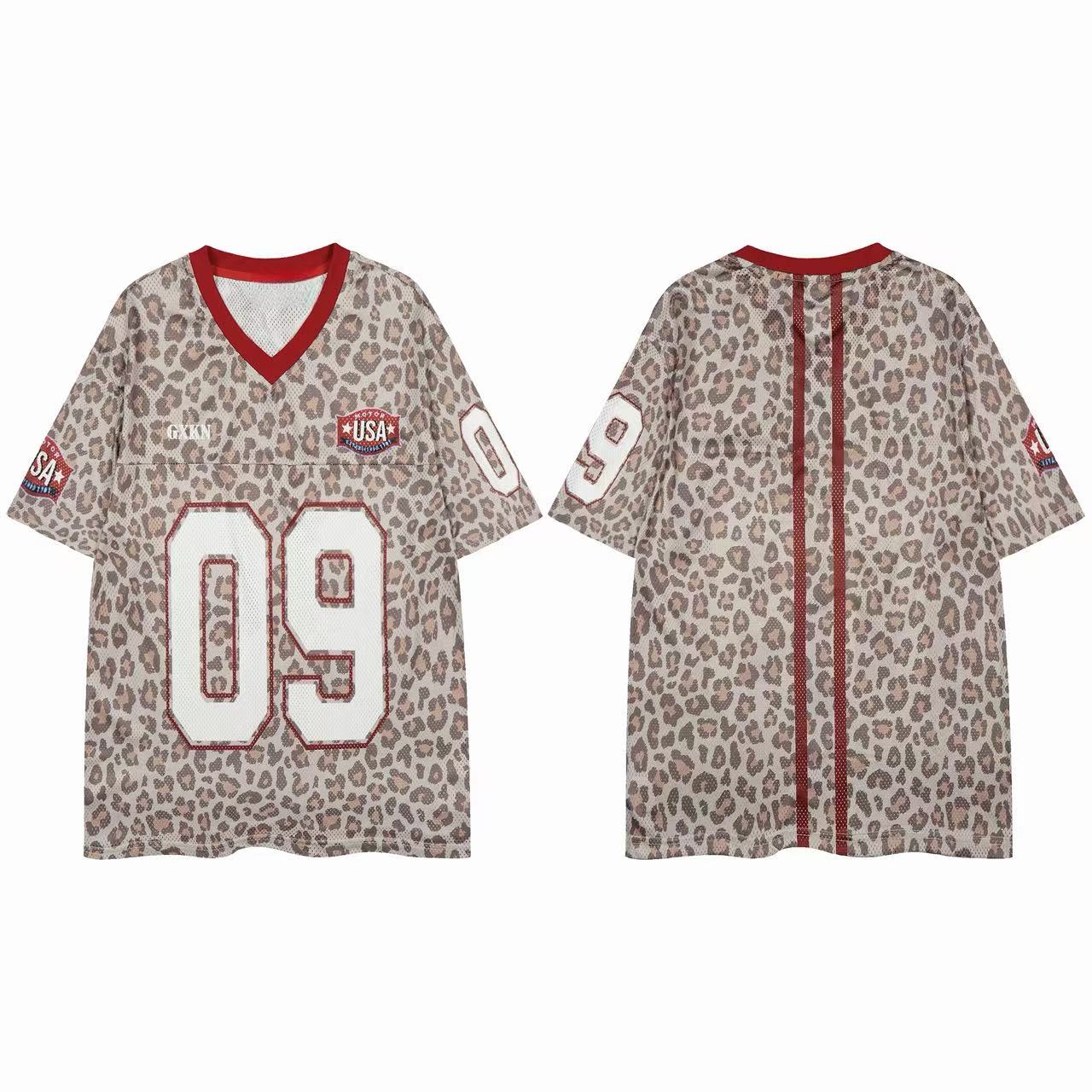Omirad Leopard Varsity Mesh Jersey | Number Print Sportswear