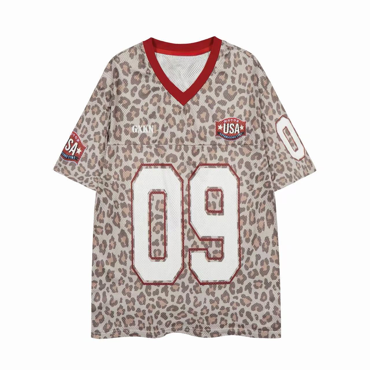 Omirad Leopard Varsity Mesh Jersey | Number Print Sportswear