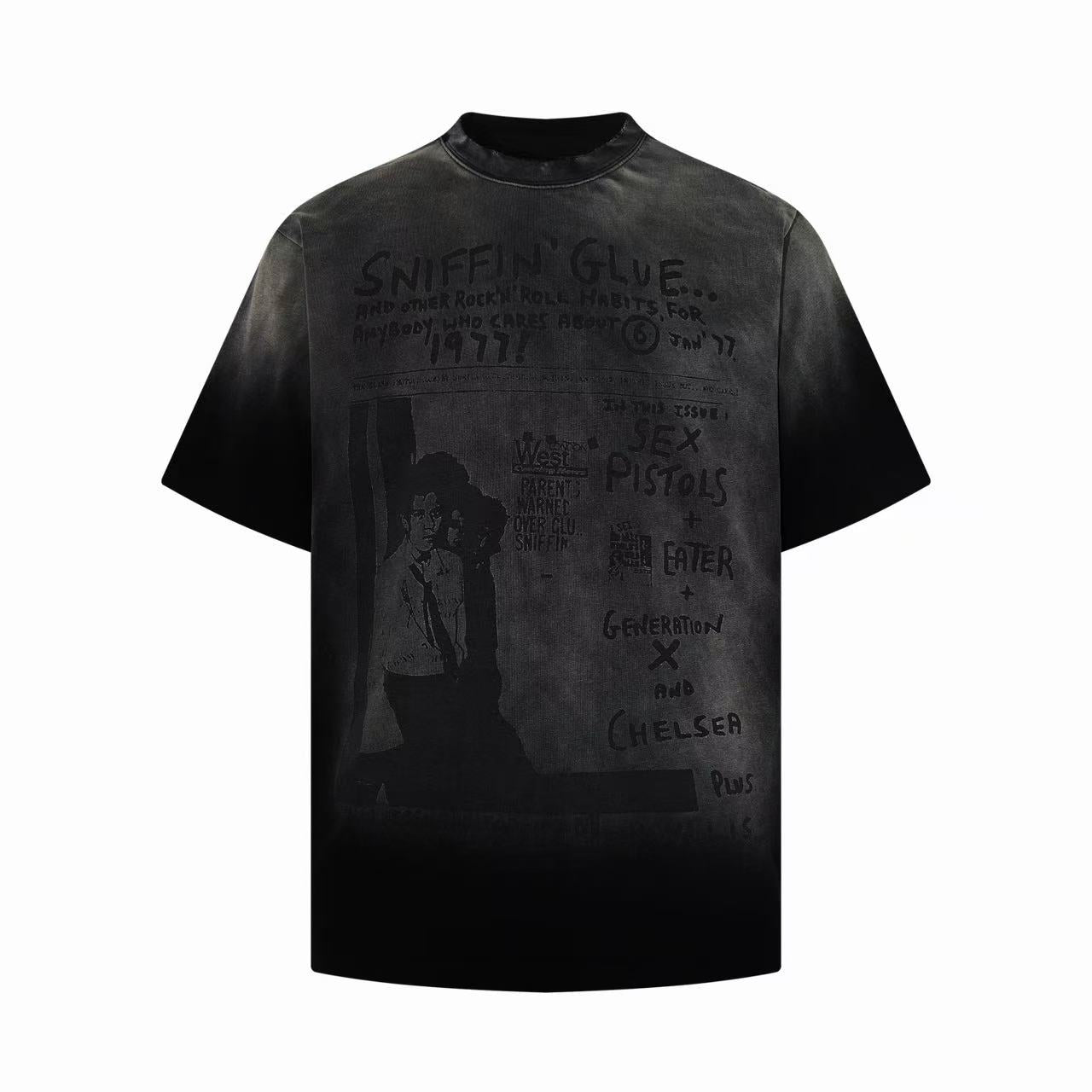 Omirad Sniffin' Glue Punk Zine Washed Graphic T-Shirt