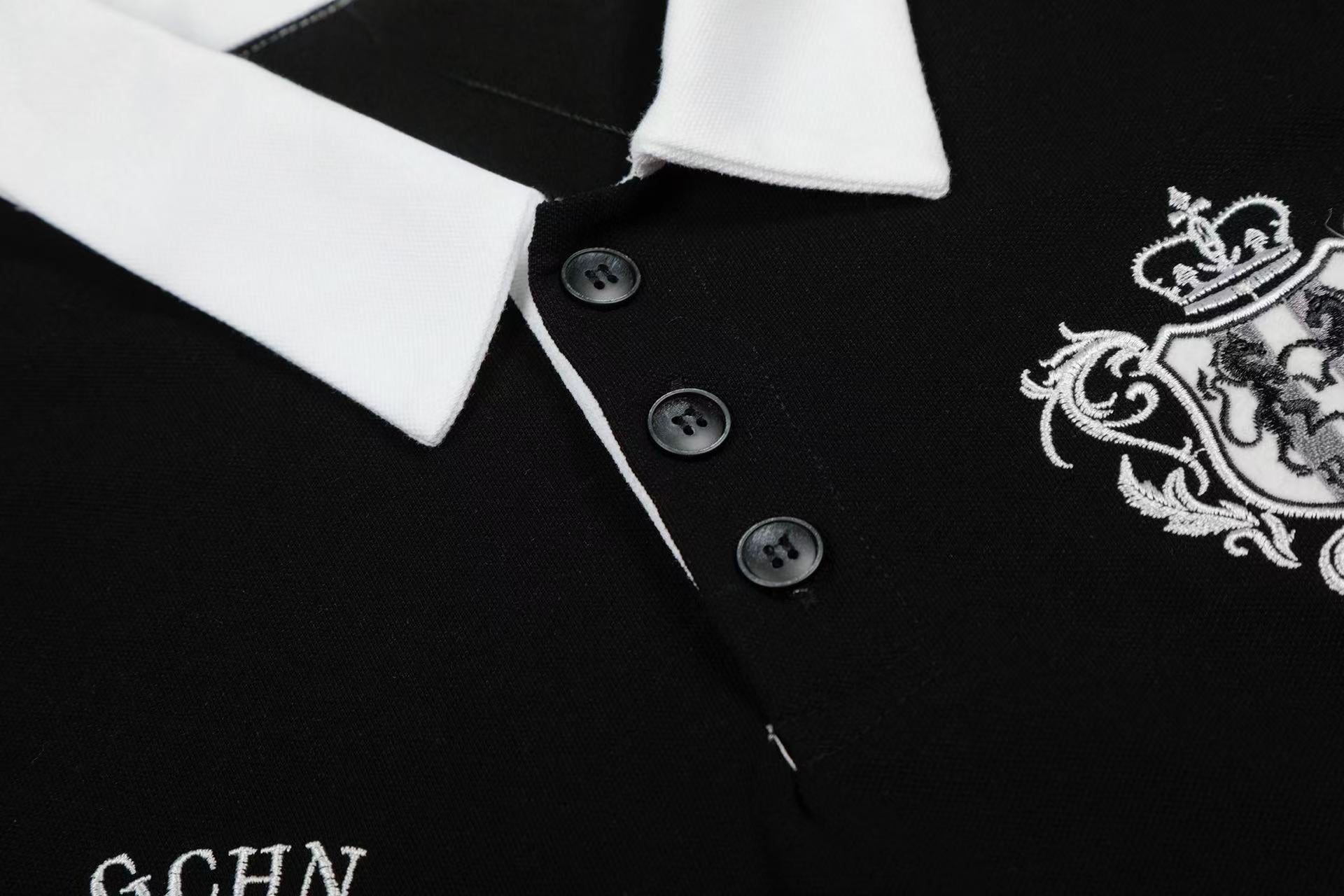 Men's Classic Stripe Crest Embroidered Polo Shirt | Omirad