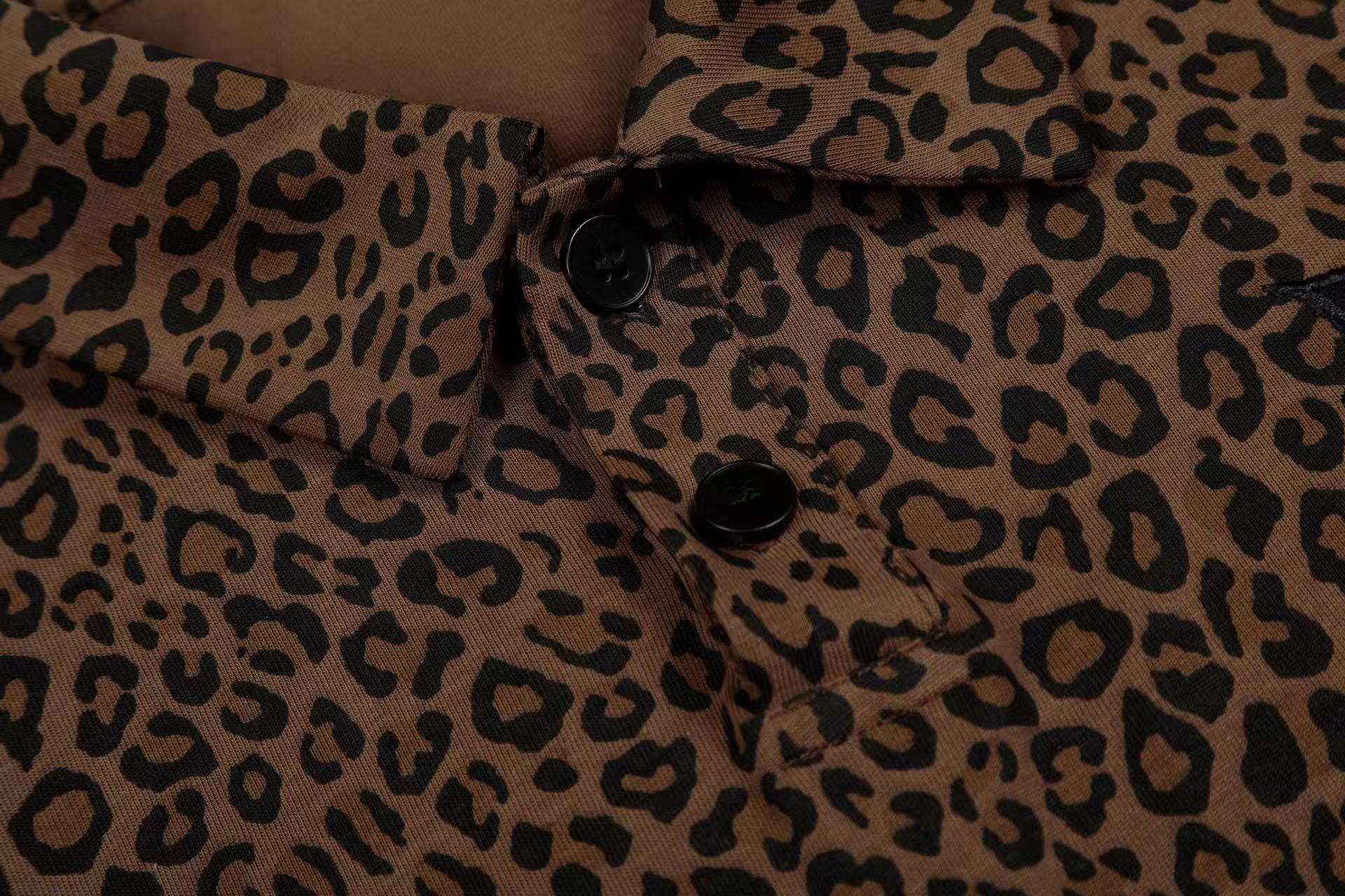 Omirad Leopard Print Script Polo Tee | Streetwear Polo Shirt