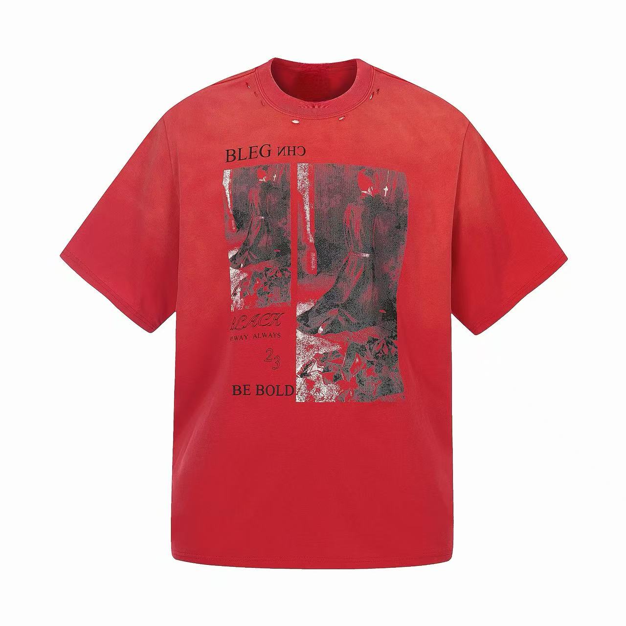 Omirad Vintage Distressed Red Graphic Tee | Streetwear