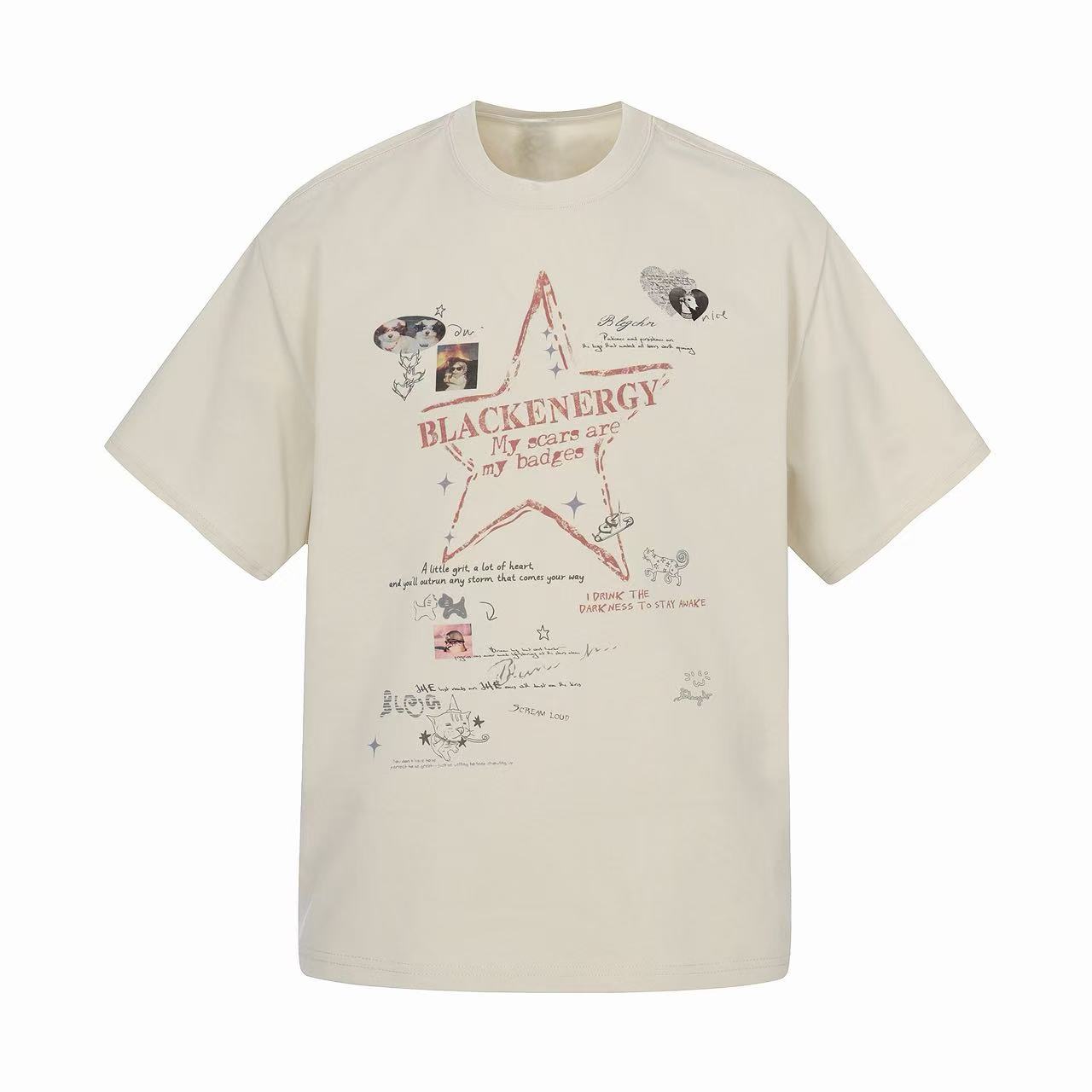 Blackenergy Star Script Graphic Tee | Oversized Cotton T-Shirt