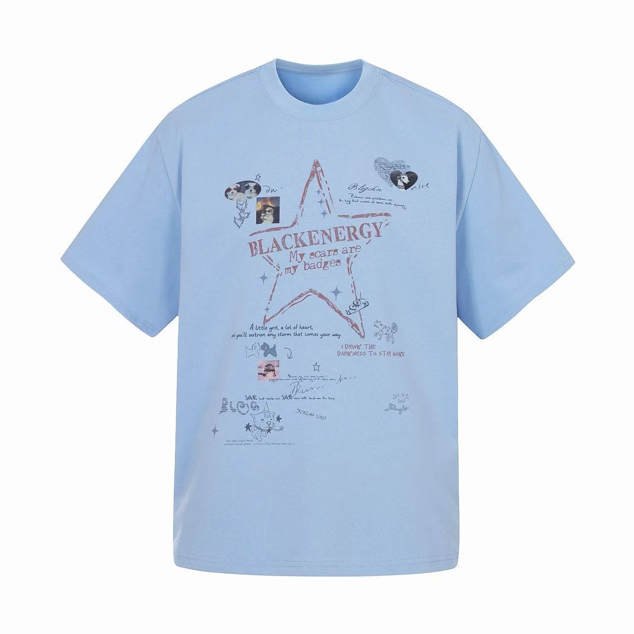 Blackenergy Star Script Graphic Tee | Oversized Cotton T-Shirt