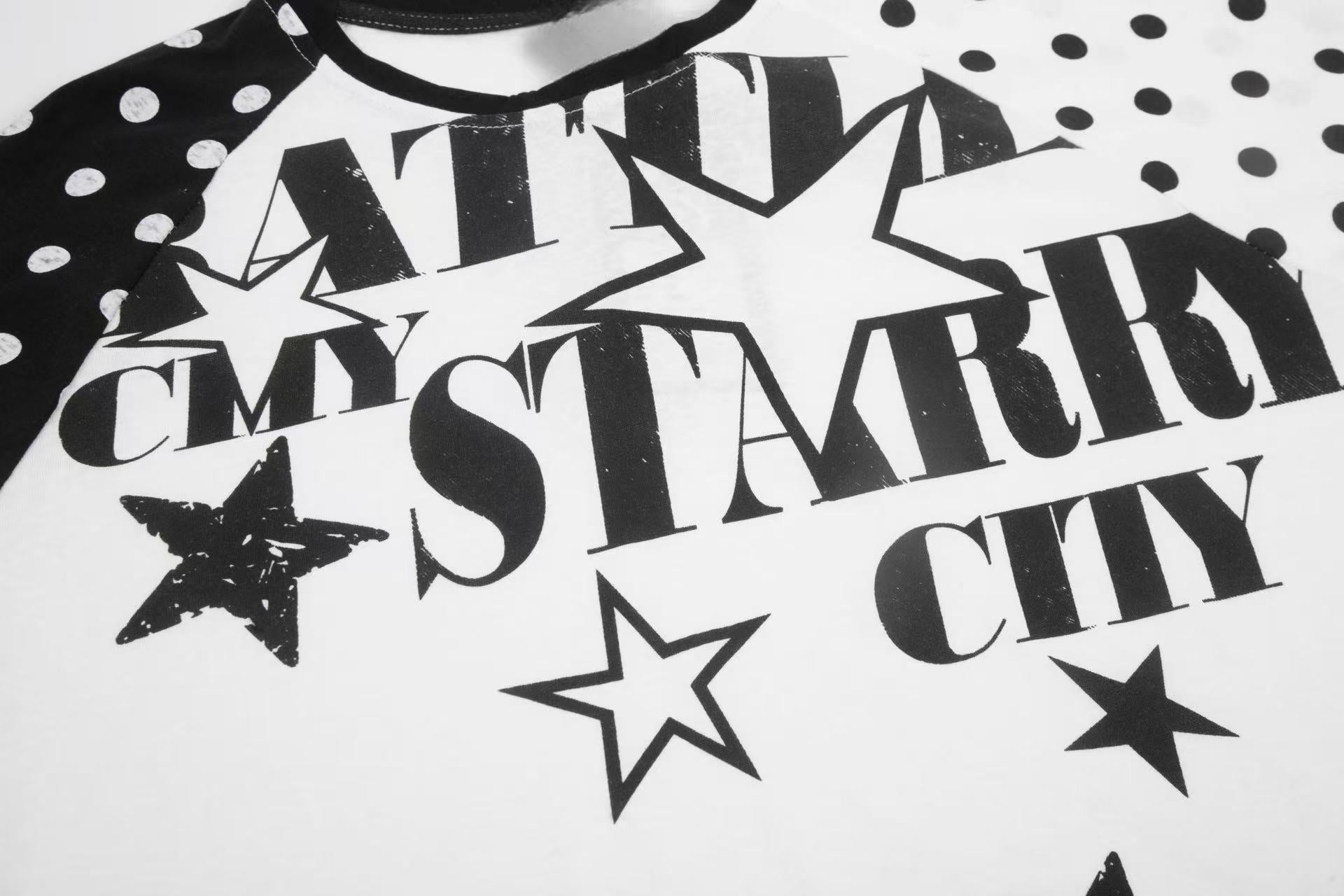 Starry City Contrast Raglan Long Sleeve Graphic Tee