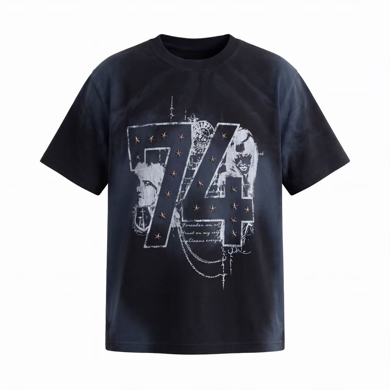 Omirad 74 Star Distressed Graphic Tee | Vintage Wash Streetwear