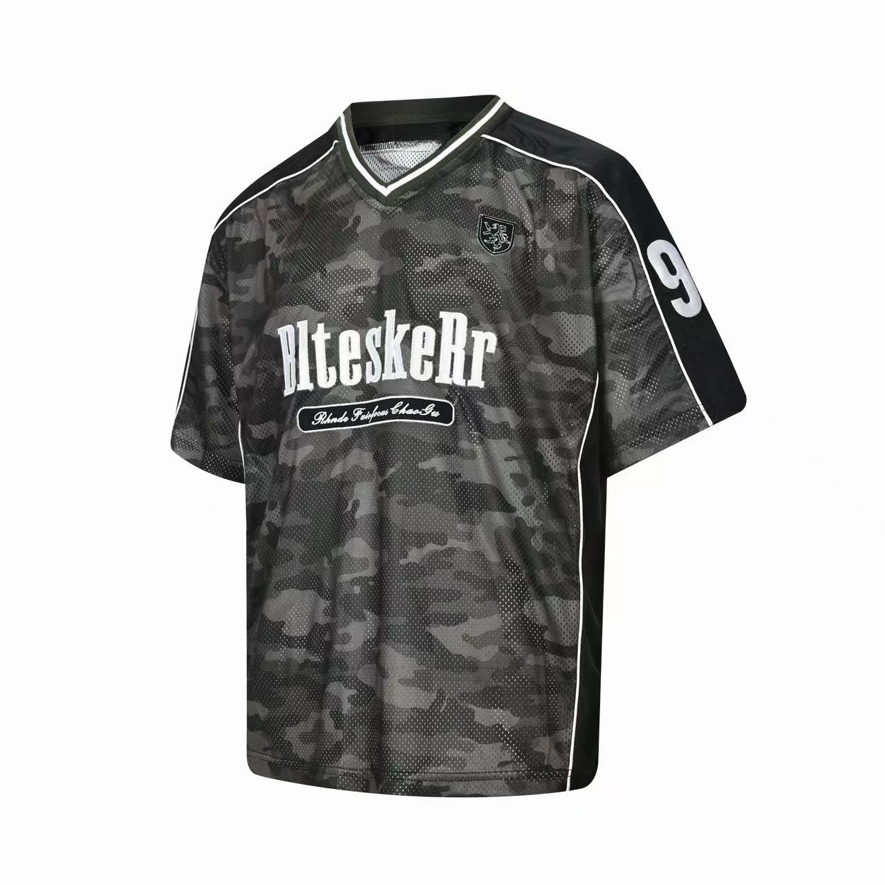Camo 91 Athletic Jersey | Dark Camo Mesh Football Shirt